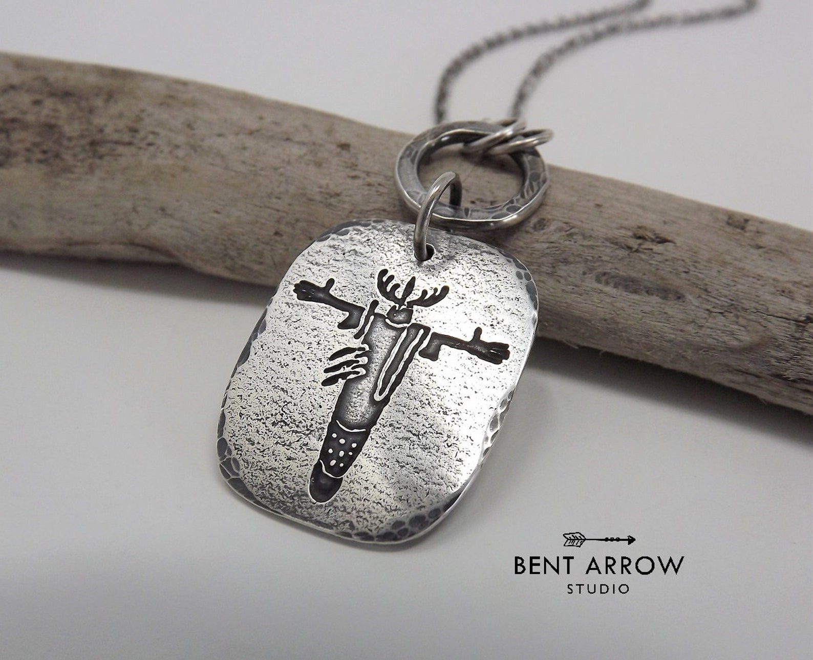 Sterling silver Shaman long necklace sacred Shaman pendant Etsy