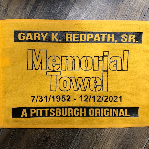 Memorial towel. Personalized rally towels
