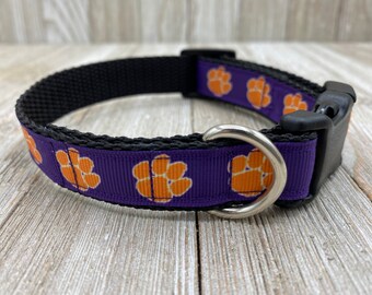 College, University Dog Collar, Tigers, Football Collar, Orange, Purple, School Spirit Collar, Team Collar, New Puppy Collar, Dog Mom Gift