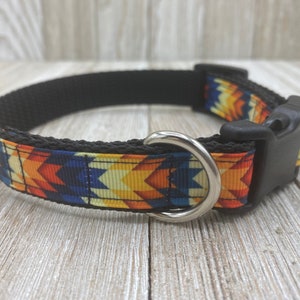 Aztec Dog Collar, Tribal, Trendy Dog Collar, Blue, Boho, Summer Collar, Adjustable Collar, Puppy Collar, New Puppy Gift, Dog Mom Gift