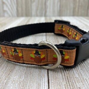 Turkey Dog Collar, Thanksgiving Collar, Autumn, Fall, Halloween, Pumpkin, Orange, Harvest Collar, New Puppy, Dog Gift, Dog Mom Gift