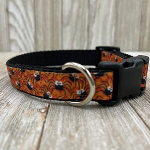 Spider Collar, Autumn, Fall Collar, Halloween Collar, Orange, Chevron Collar, Spooky Collar, Creepy, New Puppy, Dog Mom Gift, Pet Gift