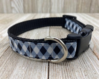 Buffalo Plaid Dog Collar, Festive Holiday Pet Collar