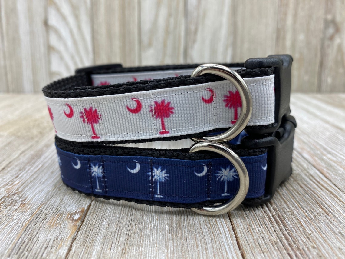 Palmetto Moon Dog Collar Southern South Carolina Dog Collar - Etsy UK