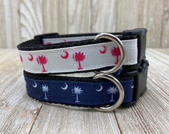 Palmetto Moon Dog Collar, South Carolina Pride
