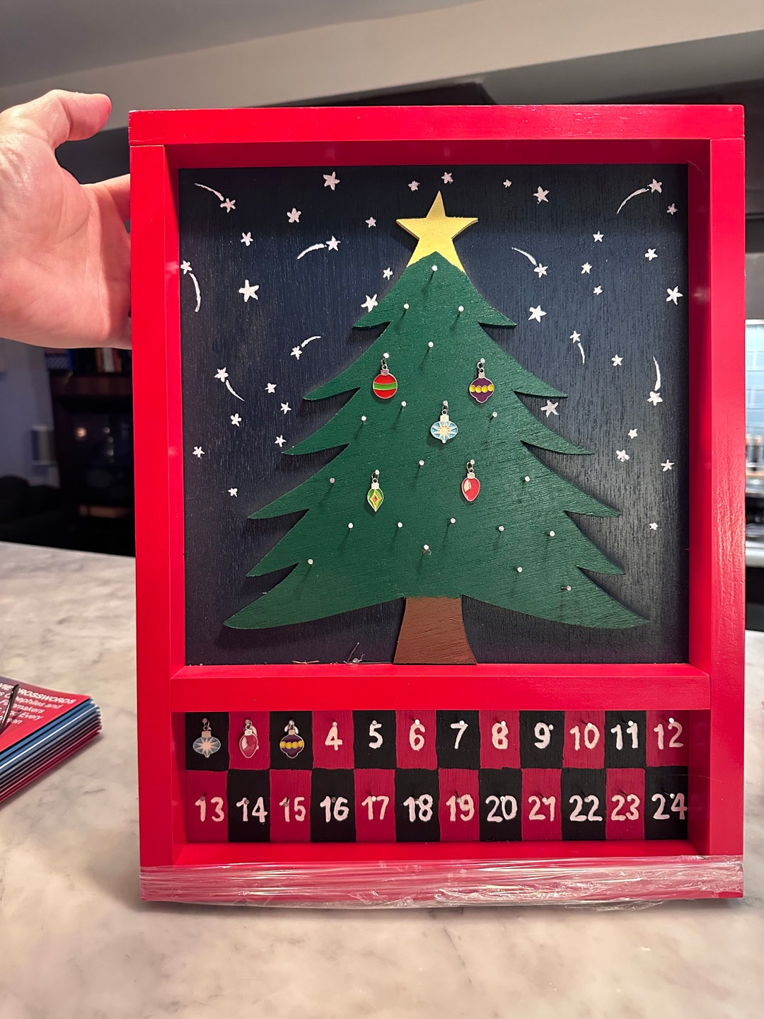 hanging-advent-calendar-with-ornament-charms-etsy