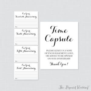 Printable Wedding Time Capsule Activity - Black and White Advice for the Bride and Groom - Calligraphy Wedding Reception Game/Activity 0005
