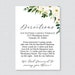 Printable OR Printed Wedding Direction Cards With White Flowers Green ...