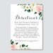 Printable OR Printed Wedding Direction Cards Pink Floral Wedding ...