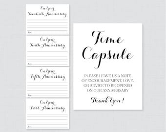 Printable Wedding Time Capsule Activity - Black and White Advice for the Bride and Groom - Calligraphy Wedding Reception Game/Activity 0005