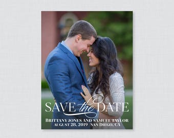 Printable OR Printed Photo Save the Date Cards - Elegant Save our Date Cards for Wedding - Simple, Modern Picture Save the Dates 105