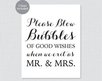 Printable Wedding Bubbles Sign - Black and White Bubbles Sign - Classic, Elegant Wedding Bubbles Sign/Poster 8x10, 11x14, 16x20, 18x24, 0005