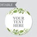 EDITABLE Wedding Circle Tags Printable Green Wedding Labels | Etsy