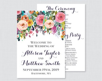 May include: Wedding invitation with floral design. The invitation reads "Welcome to the Wedding of Allison Taylor and Matthew Smith, September 19th, 2019, Baltimore, MA".