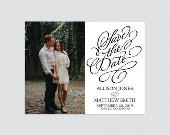 Photo Save the Date Magnets - Picture Save the Date Magnets with Calligraphy - Wedding Save the Date Fridge Magnets, Photo Magnets 116