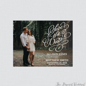 Photo Save the Date Magnets - Picture Save the Date Magnets with Calligraphy - Wedding Save the Date Fridge Magnets, Photo Magnets 115