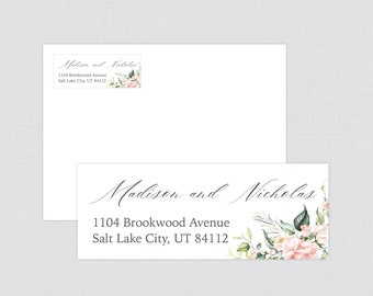 Wedding Address Labels - Pink Roses Return Address Labels for Weddings, Pink Roses & Flower Personalized Return Address Labels/Stickers 0024