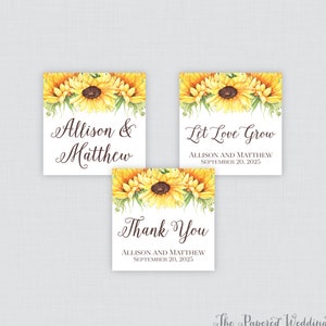 Mason Jar Sticker Sunflower Bridal Shower Sunflower Favors Love Grow Tag Sunflower Seed Favor Sunflower Wedding Let Love Grow Stickers