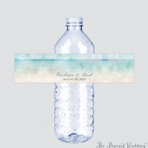 Printable OR Printed Beach Wedding Water Bottle Labels - Etsy