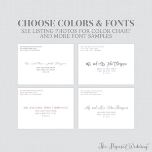 A7 Printed Envelopes with Custom Fonts and Colors - Printed Wedding Envelopes with Guest Addresses - Custom Recipient Address Printing 0032