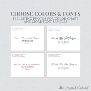 A7 Printed Envelopes with Custom Fonts and Colors Printed Wedding Envelopes with Guest Addresses Custom Recipient Address Printing 0032 image 1