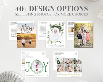 Printed or Printable Christmas Postcards - Choose Your Design for Custom Photo Holiday Postcards