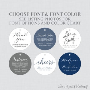 Printable OR Printed Round Favor Tags - Circle Wedding Favor Tags with Custom Fonts and Colors - Personalized Favor Tags 0032