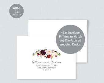 4Bar A1 Envelope Printing to Match any of Our Designs - RSVP Envelopes - Printed Envelopes