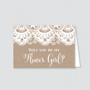 Printable Will You Be My Flower Girl Cards Rustic Burlap and - Etsy