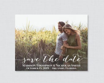 Printable OR Printed Photo Save the Date Cards - Photo Save our Date Cards for Wedding - Save the Dates Card with Landscape Picture 0004