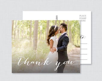 Printable OR Printed Photo Thank You Postcards - Picture Thank You Postcards for Wedding - Photo Thank You Cards with Picture 0004