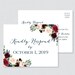 Printable OR Printed Wedding RSVP Postcards - Navy and Marsala Floral ...