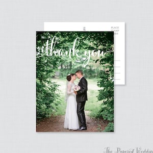 Printable OR Printed Wedding Thank You Postcards Photo Thank You Postcards for Wedding Photo Postcards with Picture 0002 image 1