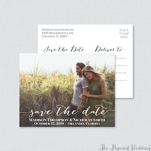 Printable OR Printed Photo Save the Date Postcards - Photo Save our Date Postcards - Save the Dates Postcards with Landscape Picture 0004