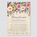Printable OR Printed Wedding Direction Cards Floral Wedding Directions ...