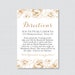 Printable OR Printed Wedding Direction Cards Gold Floral Wedding ...