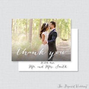Printable OR Printed Photo Thank You Cards Wedding Thank You Cards with Photo, Personalized Picture Thank You Cards, Custom Thank You 0004 image 1