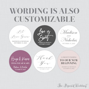 Printable OR Printed Wedding Stickers With Custom Fonts and Colors ...