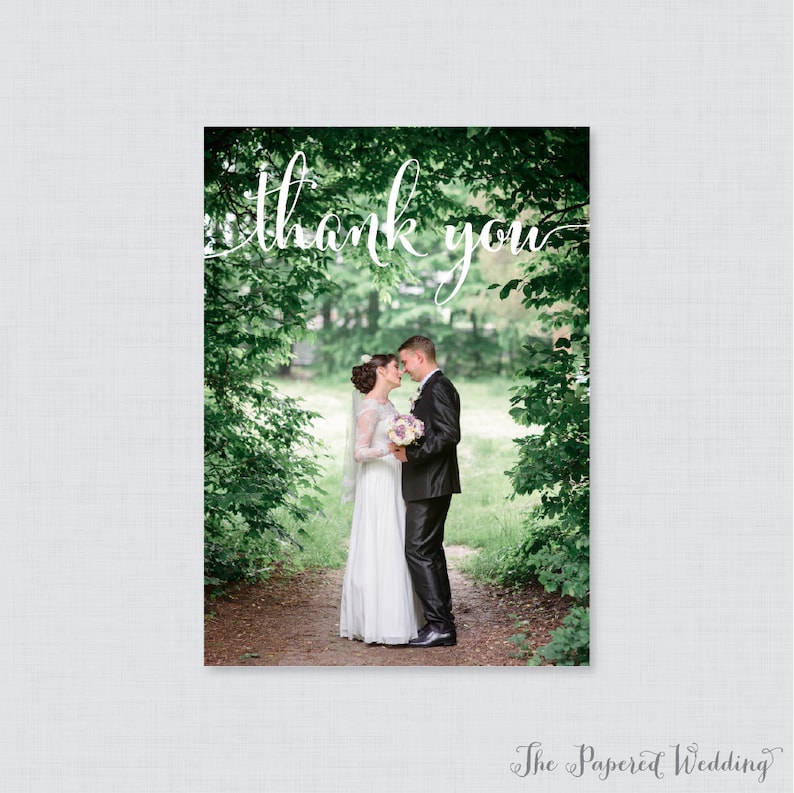 Printable OR Printed Wedding Thank You Cards - Photo Thank You Cards ...