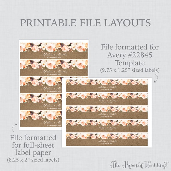 Printable OR Printed Water Bottle Labels With Rustic Fall - Etsy