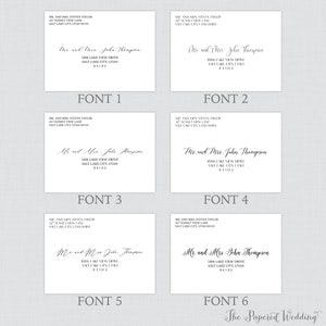 A7 Printed Envelopes with Custom Fonts and Colors Printed Wedding Envelopes with Guest Addresses Custom Recipient Address Printing 0032 image 3