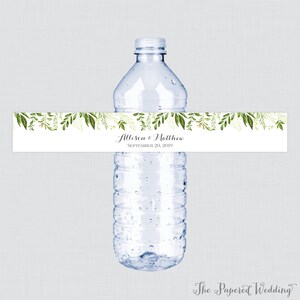 Printable OR Printed Greenery Wedding Water Bottle Labels - Etsy