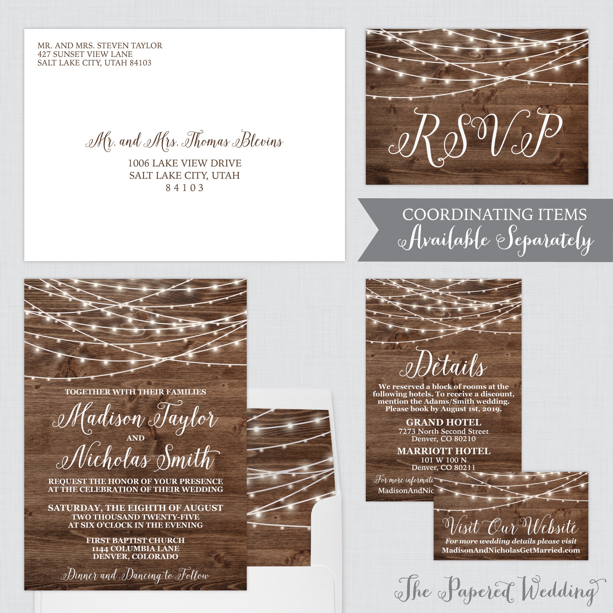 Printable Rustic Order of Events Sign - Wood and String Lights Wedding ...