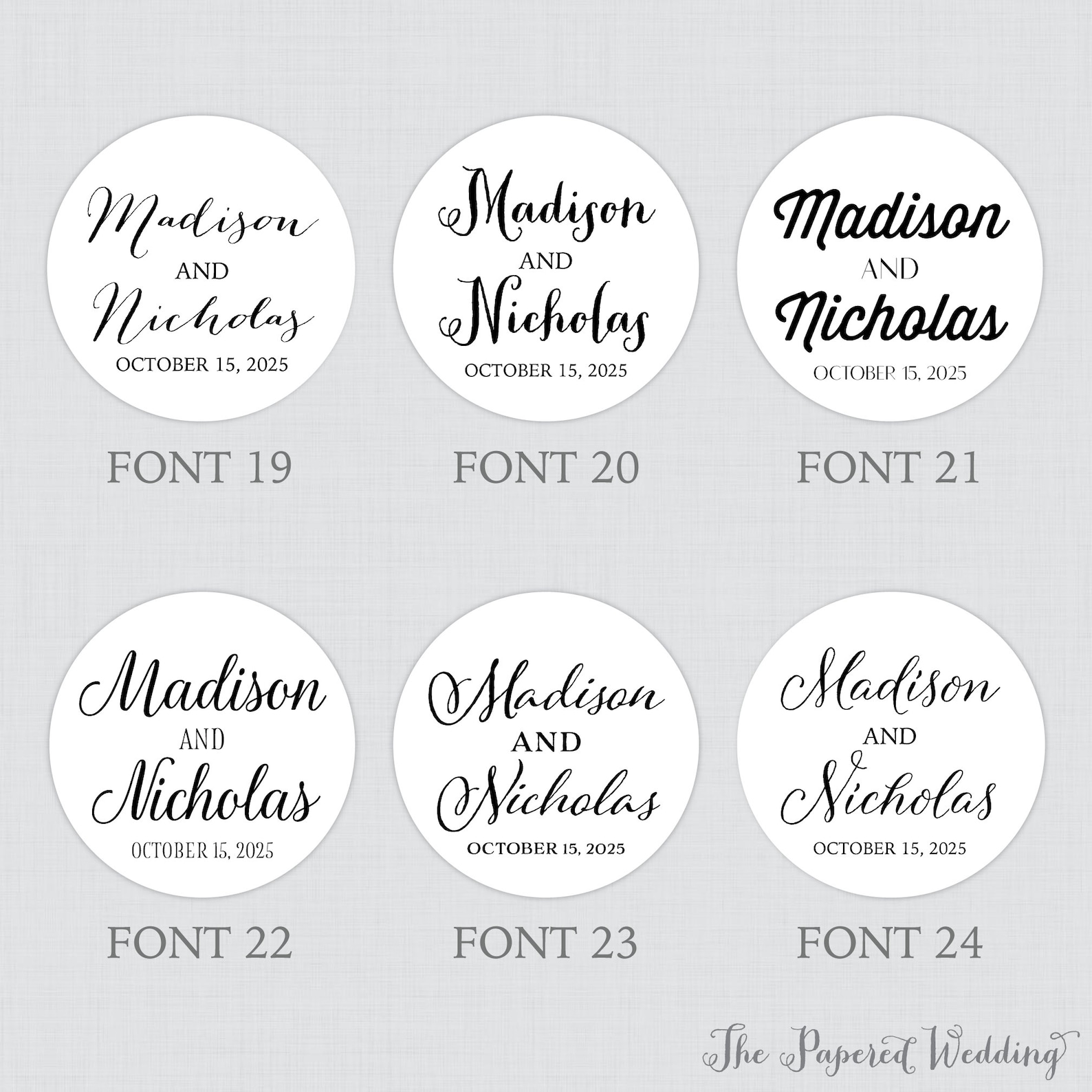 Printable OR Printed Wedding Stickers with Custom Fonts and | Etsy