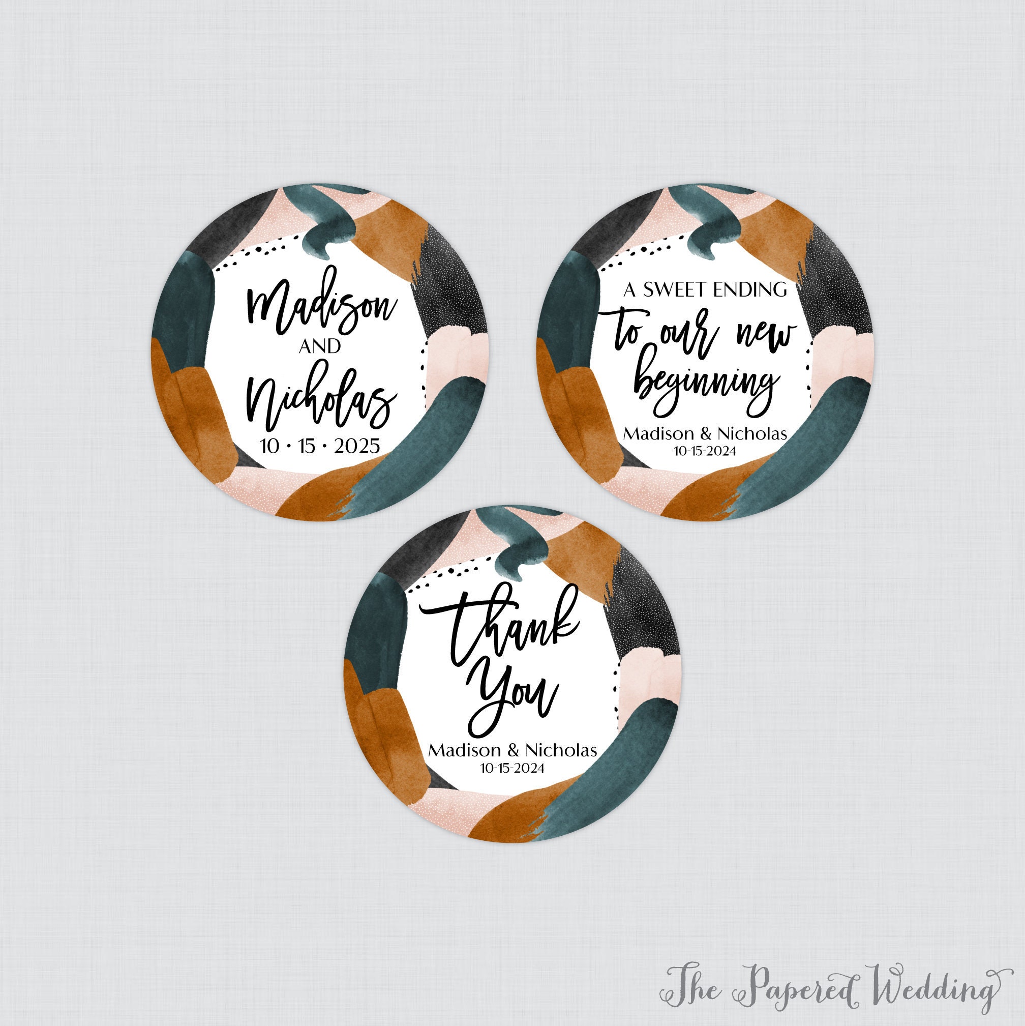 Wedding Favor Custom Stickers, Round Wedding Stickers, Wedding Invitation  Sticker Sheets, Customized Labels for Wedding, Circle Stickers 