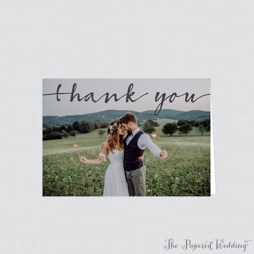Printable OR Printed Folded Thank You Cards - Casual Wedding Photo ...