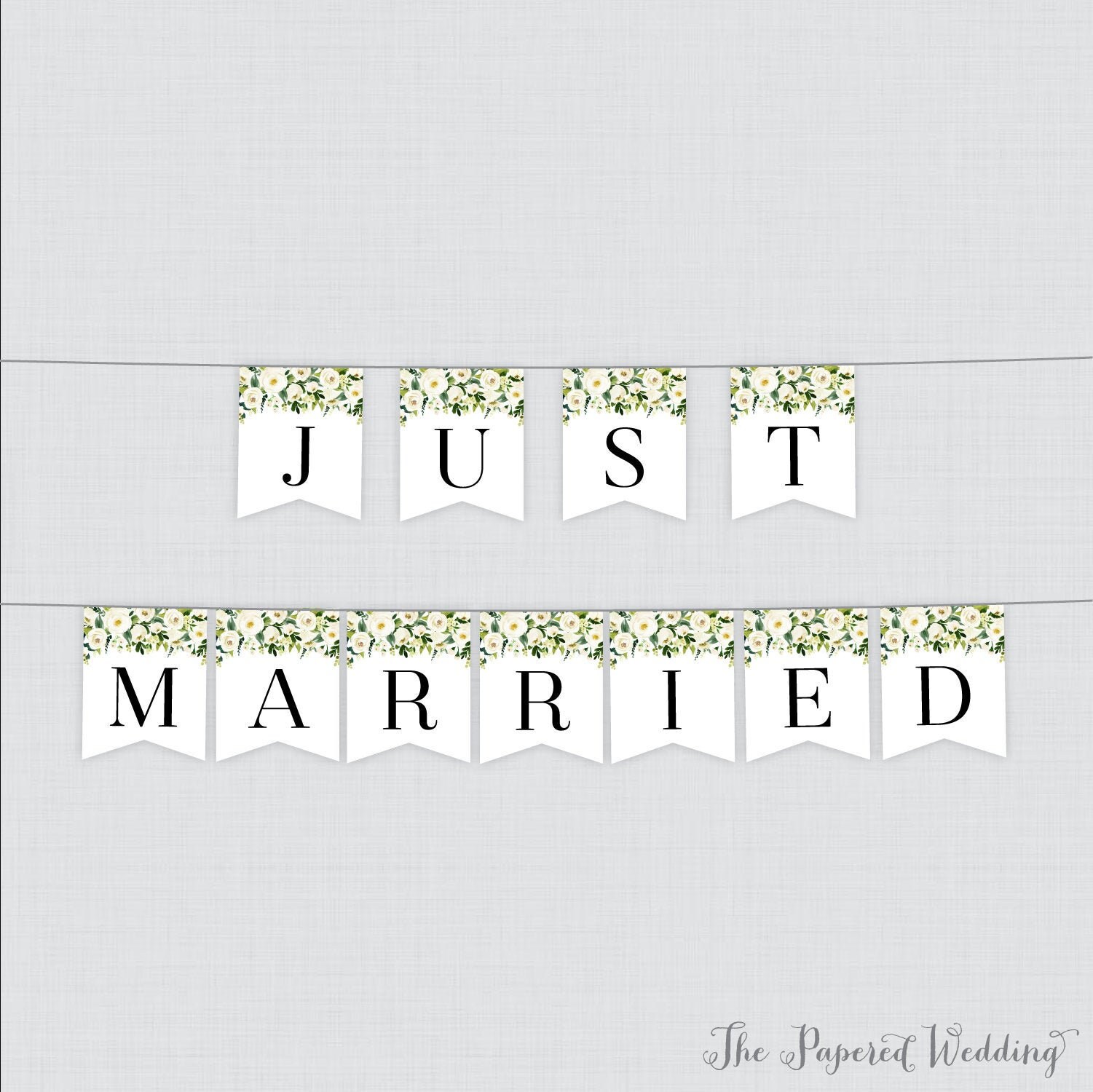 Just Married Banner Printable