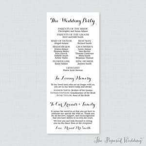 Printable OR Printed Wedding Programs - Black and White Wedding ...
