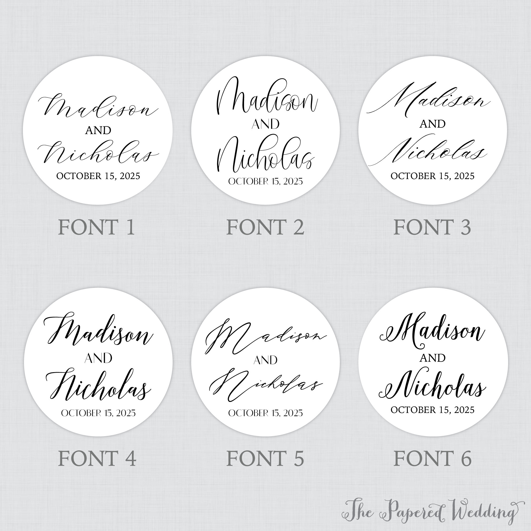 Printable OR Printed Wedding Stickers With Custom Fonts and | Etsy