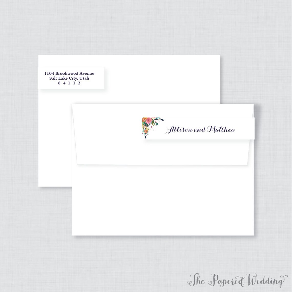 Wedding Address Labels Floral Wrap Around Return Address Etsy